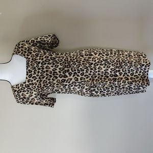 Vintage Jaclyn Hart Animal Print Leopard Dress 10 Black Brown